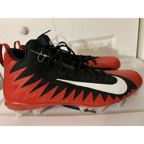 New Nike Alpha Menace Pro Mid Football Cleats Red/Black (922813-018) Men Size 16 - Picture 5 of 10